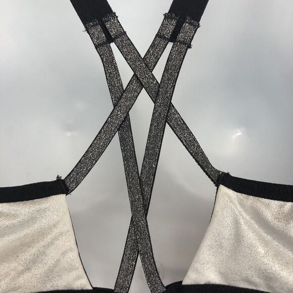 VICTORIA'S SECRET Knockout Black White 2 In 1 Sports Bra Front Closure Size 36C - Picture 6 of 13